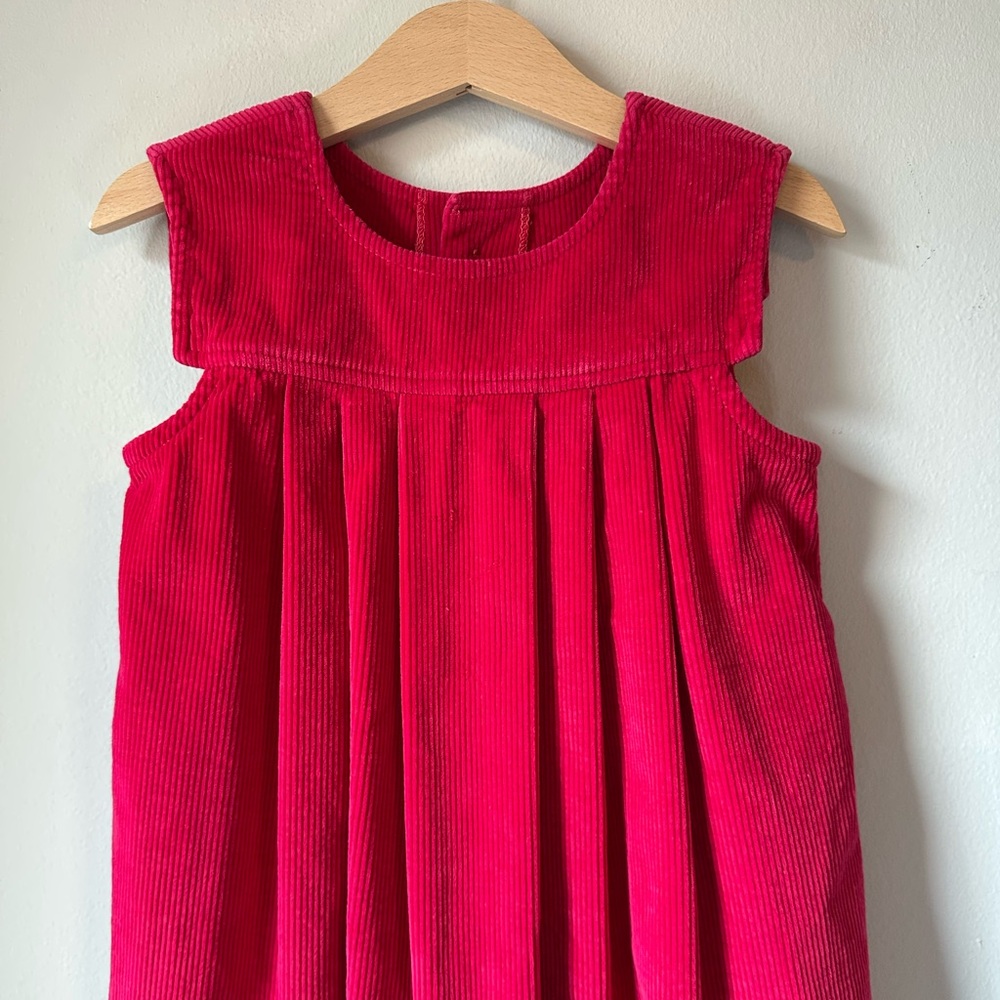 Mine Alone Raspberry Corduroy Pleated Pinafore Dress Size 4T - Picture 2 of 16